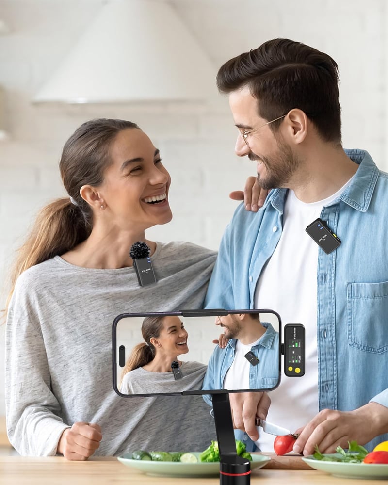 FULAIM X5M Vezeték Nélküli Mikrofon iPhone Android PC DSLR Kamerához Mini Clip-on Mikrofon 4G Felvétellel Videózáshoz Podcasthoz