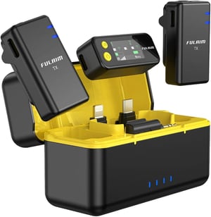 Microfon wireless FULAIM X5M cu clip-on mini, pentru iPhone, Android, PC, cameră DSLR, cu înregistrare 4G, pentru înregistrări video și podcasturi