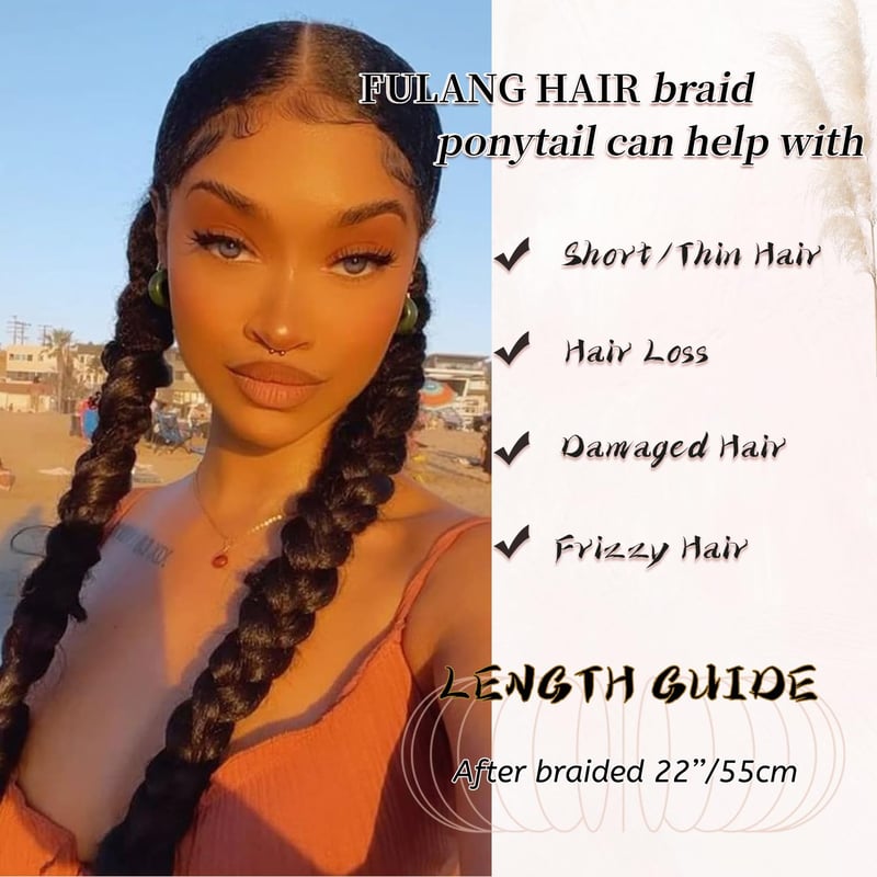 Fulang Hair 2 darabos fonott farok hosszabbítás szintetikus hajból