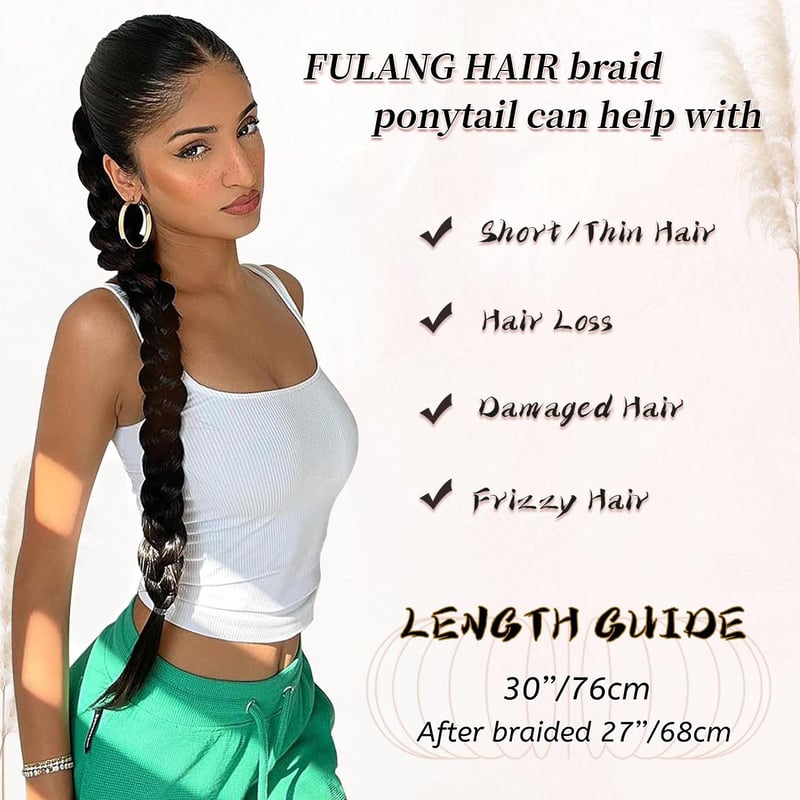 Fulang Hair 2 darabos fonott farok hosszabbító szintetikus hajból, hajgumival