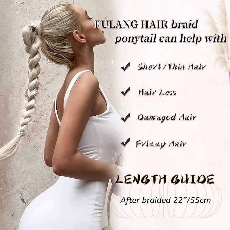Fulang Hair 2 darabos fonott farok hosszabbító szintetikus hajból, hajgumival