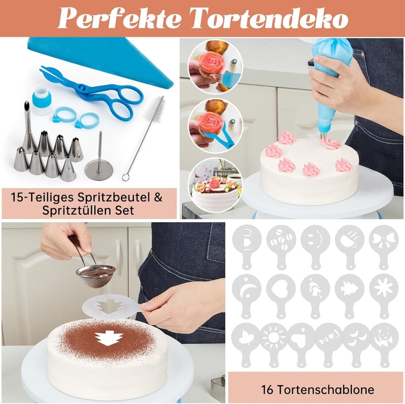 Fulasofia 40 részes tortadekoráló készlet állítható tortaformával és kiegészítőkkel