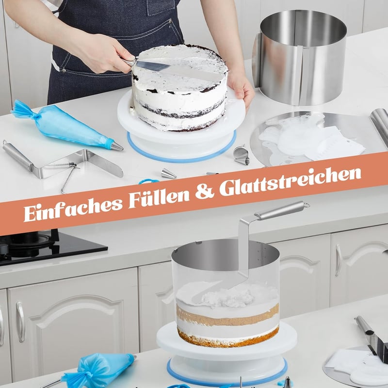 Fulasofia 40 részes tortadekoráló készlet állítható tortaformával és kiegészítőkkel