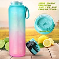 FULDENT Kulacs 1 Literes - BPA-mentes Sport Ivópalack Csúszásgátló Gumibevonattal - Kerékpározáshoz, Túrázáshoz, Iskolába, Edzőterembe - Blue Powder 4