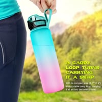 FULDENT Kulacs 1 Literes - BPA-mentes Sport Ivópalack Csúszásgátló Gumibevonattal - Kerékpározáshoz, Túrázáshoz, Iskolába, Edzőterembe - Blue Powder 6
