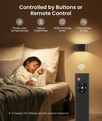 FULEN 4 kom. punjive LED zidne svjetiljke sa senzorom pokreta, daljinskim upravljačem, 3 boje svjetlosti, osvjetljenje gore-dolje, 3 načina rada, mogućnost punjenja, prigušivanje svjetla 6