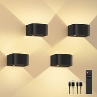 FULEN 4 kom. punjive LED zidne svjetiljke sa senzorom pokreta, daljinskim upravljačem, 3 boje svjetlosti, osvjetljenje gore-dolje, 3 načina rada, mogućnost punjenja, prigušivanje svjetla 1
