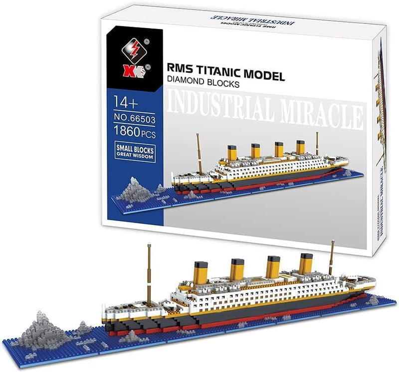FULHOLPE Titanic 1860 darabos építőkocka szett, mikro diamond hajómodell