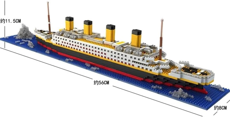 FULHOLPE Titanic 1860 darabos építőkocka szett, mikro diamond hajómodell