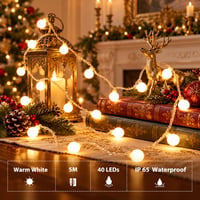 Ghirlandă luminoasă cu LED-uri Fulighture, 5 m, 40 globuri, pe baterii, decor interior, 2 moduri de iluminare 5
