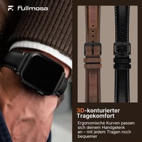 Set de 2 curele Fullmosa ergonomice din piele naturală pentru Apple Watch 42 41 40 38 mm, compatibile pentru femei și bărbați, Seria 11 10 9 8 7 6 5 4 SE 3 2 5