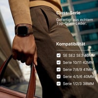 Set de 2 curele Fullmosa ergonomice din piele naturală pentru Apple Watch 42 41 40 38 mm, compatibile pentru femei și bărbați, Seria 11 10 9 8 7 6 5 4 SE 3 2 4