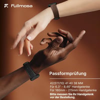 Set de 2 curele Fullmosa ergonomice din piele naturală pentru Apple Watch 42 41 40 38 mm, compatibile pentru femei și bărbați, Seria 11 10 9 8 7 6 5 4 SE 3 2 6