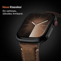 Set de 2 curele Fullmosa ergonomice din piele naturală pentru Apple Watch 42 41 40 38 mm, compatibile pentru femei și bărbați, Seria 11 10 9 8 7 6 5 4 SE 3 2 2