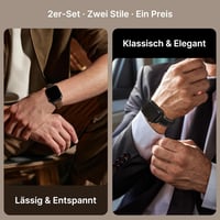 Set de 2 curele Fullmosa ergonomice din piele naturală pentru Apple Watch 42 41 40 38 mm, compatibile pentru femei și bărbați, Seria 11 10 9 8 7 6 5 4 SE 3 2 3