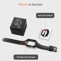 Fullmosa Apple Watch tok és szíj kijelzővédővel, 45 mm - fekete 6