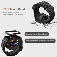 Brățară robustă Fullmosa compatibilă cu Apple Watch Ultra, cu carcasă de protecție, 49 mm, pentru bărbați și femei, negru 2