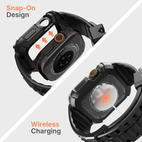 Brățară robustă Fullmosa compatibilă cu Apple Watch Ultra, cu carcasă de protecție, 49 mm, pentru bărbați și femei, negru 5