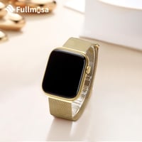 Fullmosa Mágneses Milánói Szíj Apple Watch 38-42mm 40-41mm Kompatibilis - Elegáns Fém Óraszíj Series 1-10, SE, Ultra Modellekhez - Arany 2
