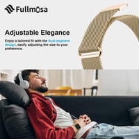 Fullmosa Mágneses Milánói Szíj Apple Watch 38-42mm 40-41mm Kompatibilis - Elegáns Fém Óraszíj Series 1-10, SE, Ultra Modellekhez - Arany 5