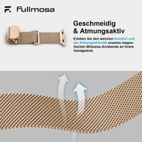 Fullmosa milánsky remienok pre Apple Watch 42 mm 41 mm 40 mm 38 mm, náhradný remienok na hodinky vo farbe ružové zlato 4