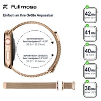 Fullmosa milánsky remienok pre Apple Watch 42 mm 41 mm 40 mm 38 mm, náhradný remienok na hodinky vo farbe ružové zlato 7