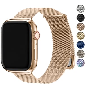 Fullmosa milanska narukvica za Apple Watch 42mm 41mm 40mm 38mm, zamjenski remen u boji ružičastog zlata