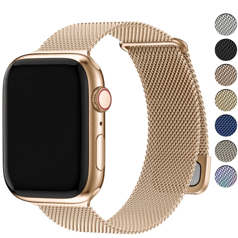 Fullmosa milánsky remienok pre Apple Watch 42 mm 41 mm 40 mm 38 mm, náhradný remienok na hodinky vo farbe ružové zlato