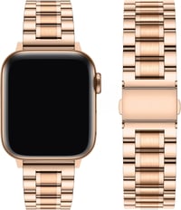 Fullmosa acél csere szíj Apple Watch 42/41/40/38 mm Series 1-11/SE, 5 láncszemes - rozéarany 1