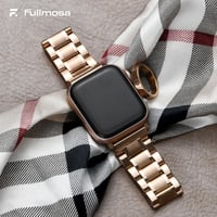 Fullmosa acél csere szíj Apple Watch 42/41/40/38 mm Series 1-11/SE, 5 láncszemes - rozéarany 3