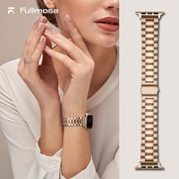 Fullmosa acél csere szíj Apple Watch 42/41/40/38 mm Series 1-11/SE, 5 láncszemes - rozéarany 5