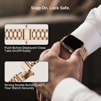 Fullmosa acél csere szíj Apple Watch 42/41/40/38 mm Series 1-11/SE, 5 láncszemes - rozéarany 4