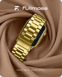 Brățară Fullmosa din oțel inoxidabil pentru Apple Watch 38 40 41 mm, culoare auriu, cu carcasă de protecție inclusă, compatibilă cu seriile SE 9 8 7 6 5 4 3 2 1 2