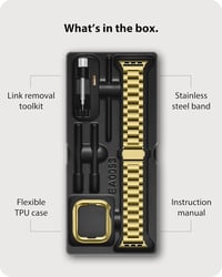 Brățară Fullmosa din oțel inoxidabil pentru Apple Watch 38 40 41 mm, culoare auriu, cu carcasă de protecție inclusă, compatibilă cu seriile SE 9 8 7 6 5 4 3 2 1 6