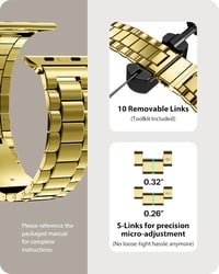 Brățară Fullmosa din oțel inoxidabil pentru Apple Watch 38 40 41 mm, culoare auriu, cu carcasă de protecție inclusă, compatibilă cu seriile SE 9 8 7 6 5 4 3 2 1 4