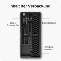 Curea de ceas Fullmosa din oțel inoxidabil 22 mm, brățară metalică cu eliberare rapidă pentru ceasuri tradiționale și smartwatch-uri, negru 6