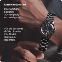 Curea de ceas Fullmosa din oțel inoxidabil 22 mm, brățară metalică cu eliberare rapidă pentru ceasuri tradiționale și smartwatch-uri, negru 3