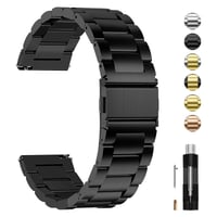 Curea de ceas Fullmosa din oțel inoxidabil 22 mm, brățară metalică cu eliberare rapidă pentru ceasuri tradiționale și smartwatch-uri, negru 1