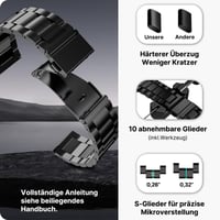 Curea de ceas Fullmosa din oțel inoxidabil 22 mm, brățară metalică cu eliberare rapidă pentru ceasuri tradiționale și smartwatch-uri, negru 4