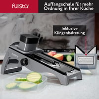 Fullstar 5 v 1 nastaviteľný krájač na mandolínu z nehrdzavejúcej ocele – krájač julienne, strúhadlo na syr, krájač na ovocie a zeleninu, kuchynský nástroj 6