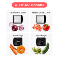 Fullstar PRO 4-v-1 krájač zeleniny a špiralizér - krájač cibule, kockovač na zemiaky, uhorky, ovocie, biely, kuchynský pomocník 4