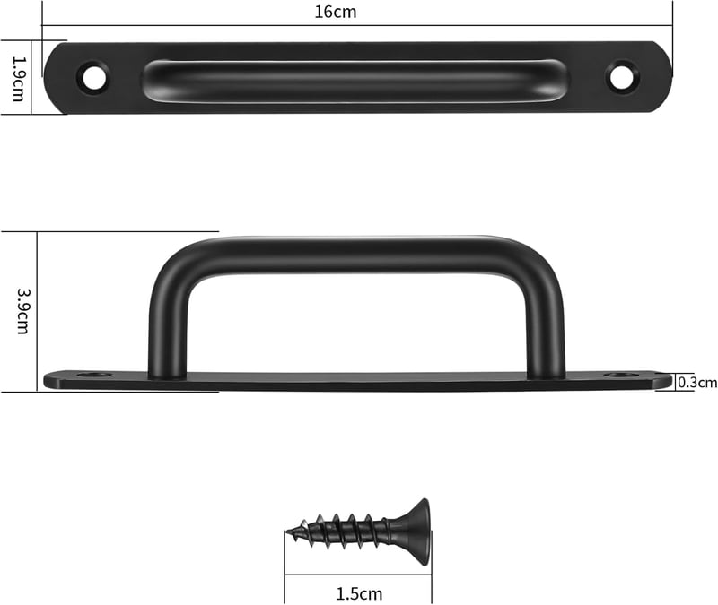 Fulushouxi 2db Csúszóajtó Fogantyú 160mm Rozsdamentes Acél Fekete