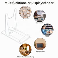 Fulushouxi Set de 8 suporturi pentru farfurii, stativ din plastic acrilic, suport decorativ reglabil pentru farfurii, suport pentru cărți, mini șevalet pentru rame foto, decorațiuni CD, expoziții foto 6