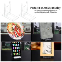 Fulushouxi Set de 8 suporturi pentru farfurii, stativ din plastic acrilic, suport decorativ reglabil pentru farfurii, suport pentru cărți, mini șevalet pentru rame foto, decorațiuni CD, expoziții foto 7