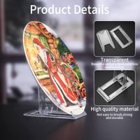 Fulushouxi Set de 8 suporturi pentru farfurii, stativ din plastic acrilic, suport decorativ reglabil pentru farfurii, suport pentru cărți, mini șevalet pentru rame foto, decorațiuni CD, expoziții foto 5