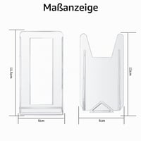 Fulushouxi Set de 8 suporturi pentru farfurii, stativ din plastic acrilic, suport decorativ reglabil pentru farfurii, suport pentru cărți, mini șevalet pentru rame foto, decorațiuni CD, expoziții foto 2