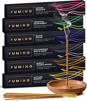 Sada ručne vyrábaných vonných tyčiniek Fumino Masala Agarbatti – 6 krabičiek, 84 ks