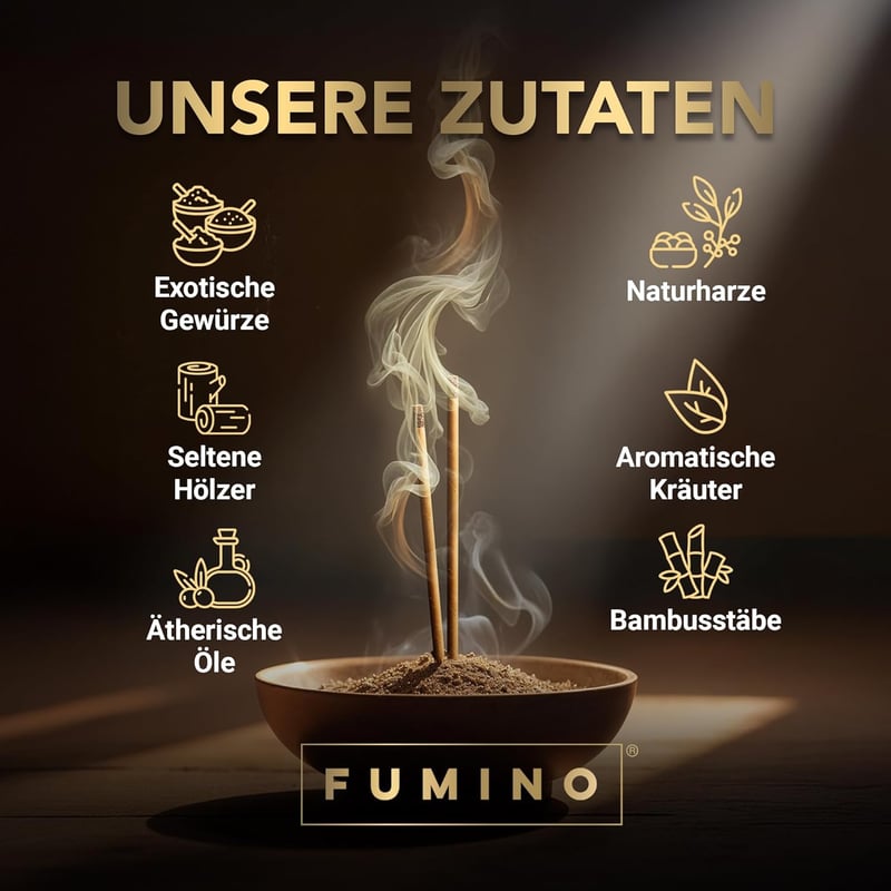 Fumino Masala Agarbatti Füstölő Pálca Szett - Kézműves Meditációs Illatpálca 84 db - 84 Stäbchen, The Essentials Package