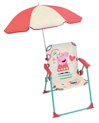 Fun House Peppa Pig sklopiva dječja stolica sa suncobranom – V53 x D38 x Š37 cm, suncobran Ø65 cm, lagani vrtni namještaj za djecu od 3 godine nadalje 1