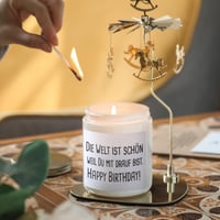 Vonná sviečka FUND AMLIGHT Happy Birthday pre ženy – sójová vonná sviečka s vôňou levandule a vanilky – darček k narodeninám pre priateľku, mamu, otca 3